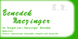 benedek maczinger business card